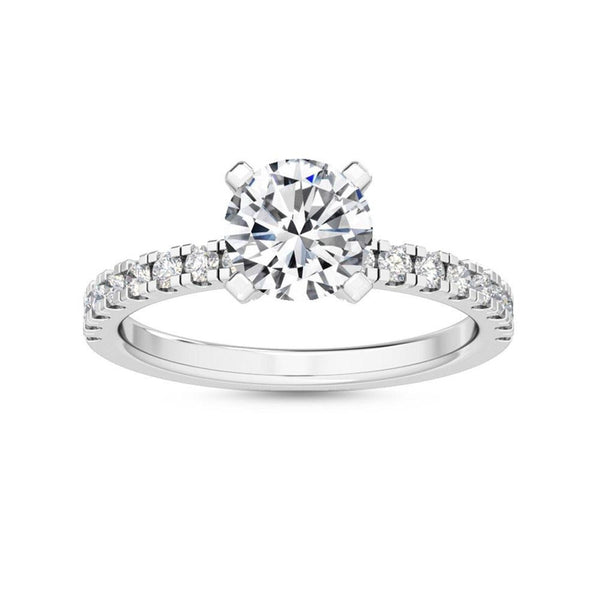 14K 1.24ct Lab Grown Diamond Round Cut Halo Engagement Ring