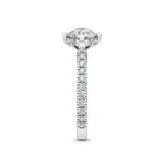 18K Solid Gold 2.87 CT Round Cut Lab Grown Diamond Solitaire with Pave Side Stones Engagement Ring - View 6 | Riyanika Jewels