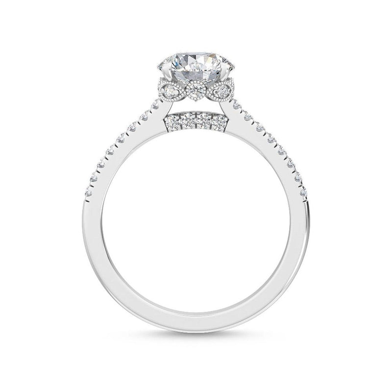 14K 1.5ct Natural Diamond Round Cut Solitaire Engagement Ring