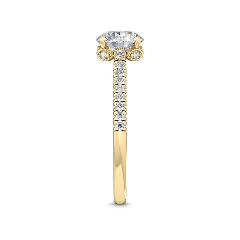 18K Solid Gold 1.18CT Stunning Round Cut Lab Grown Diamond Solitaire Engagement Ring - Detail