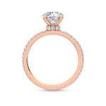 14K 2.5ct Lab Grown Diamond Round Cut Side Stone Engagement Ring