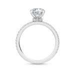 18K Solid Gold 2.57 CT Natural Diamond Round Center with Pavé Side Stones Solitaire Engagement - View 6 | Riyanika Jewels