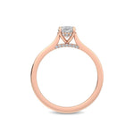 18K Solid Gold 0.72 Ct Oval Lab Grown Diamond Solitaire Engagement Ring - Side View