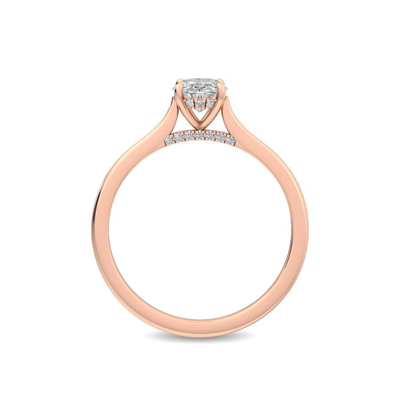 18K Solid Gold 0.72 Ct Oval Natural Diamond Solitaire Engagement Ring - Side View | Riyanika Jewels