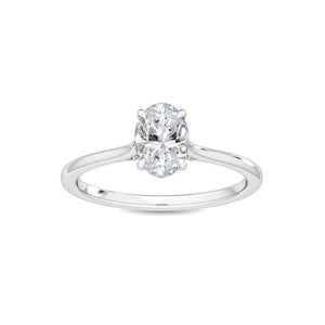 18K Solid Gold 0.72 Ct Oval Natural Diamond Solitaire Engagement Ring