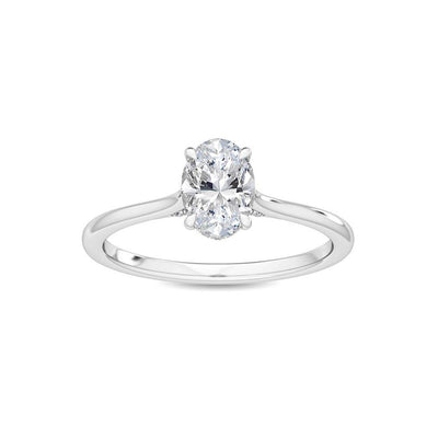18K Solid Gold 0.72 Ct Oval Natural Diamond Solitaire Engagement Ring
