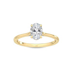 18K Solid Gold 0.72 Ct Oval Natural Diamond Solitaire Engagement Ring - Detail | Riyanika Jewels
