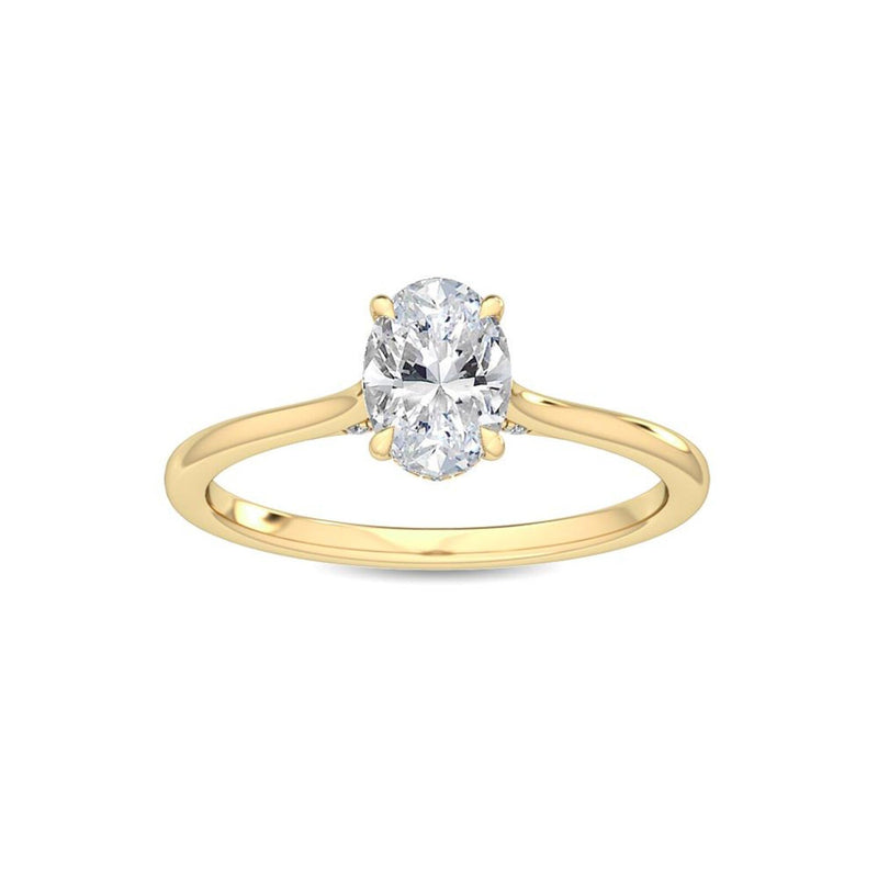 18K Solid Gold 0.72 Ct Oval Natural Diamond Solitaire Engagement Ring - Detail | Riyanika Jewels