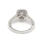 14K 1ct Natural Diamond Round Cut Halo Engagement Ring