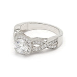 14K 1.5ct Natural Diamond Round Cut Pave Engagement Ring