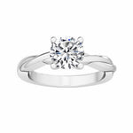 14K 1ct Natural Diamond Round Cut Solitaire Engagement Ring