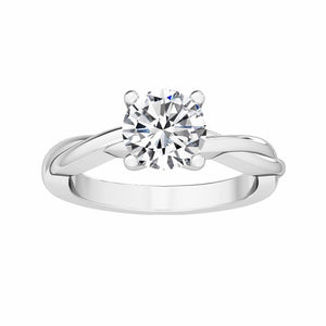 14K 1ct Natural Diamond Round Cut Solitaire Engagement Ring
