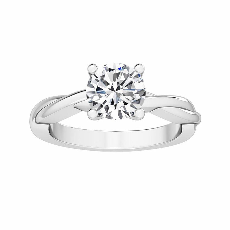 14K 1ct Lab Grown Diamond Round Cut Solitaire Engagement Ring