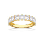 14K 2.5ct Lab Grown Diamond Emerald Cut Half Eternity Band
