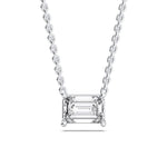 14K 0.5ct Lab Grown Diamond Emerald Cut Solitaire Pendant Necklace