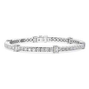18K Solid Gold 6.15ct Natural Diamond Tennis Bracelet