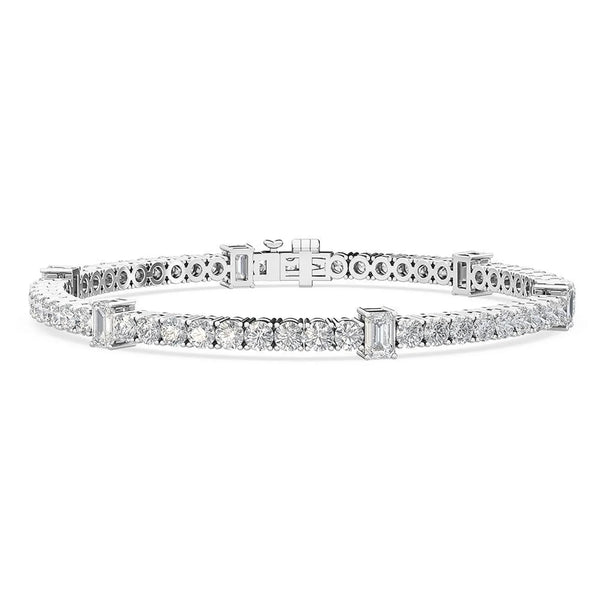 14K 6.15ct Natural Diamond Tennis Bracelet