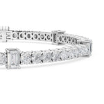 18K Solid Gold 6.15ct Natural Diamond Tennis Bracelet - Alternate Angle | Riyanika Jewels