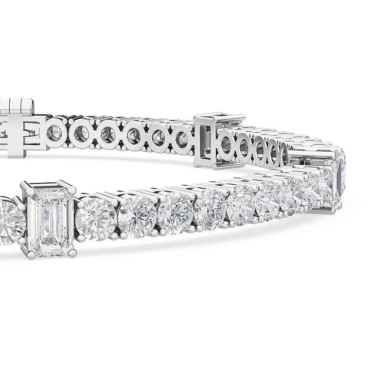 18K Solid Gold 6.15ct Natural Diamond Tennis Bracelet - Alternate Angle | Riyanika Jewels