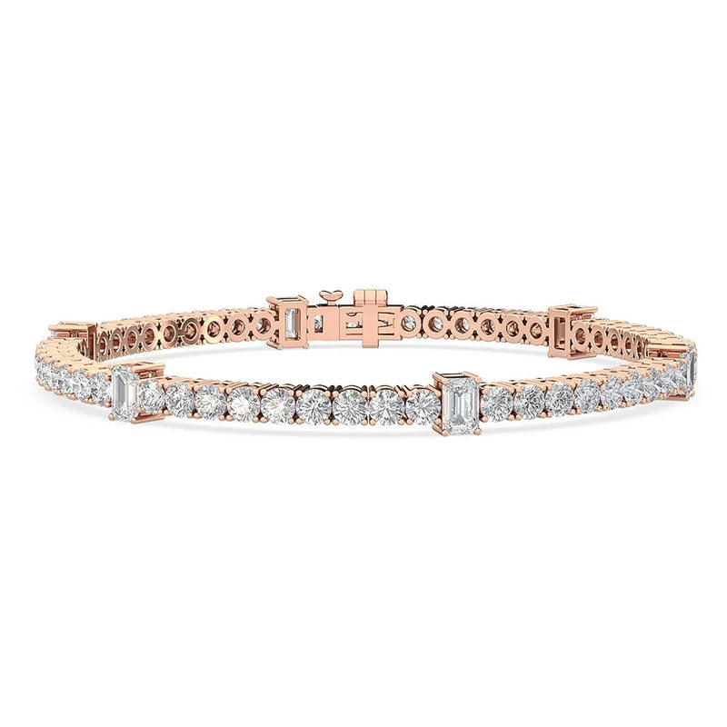 18K Solid Gold 6.15ct Lab Grown Diamond Tennis Bracelet - Detail | Riyanika Jewels