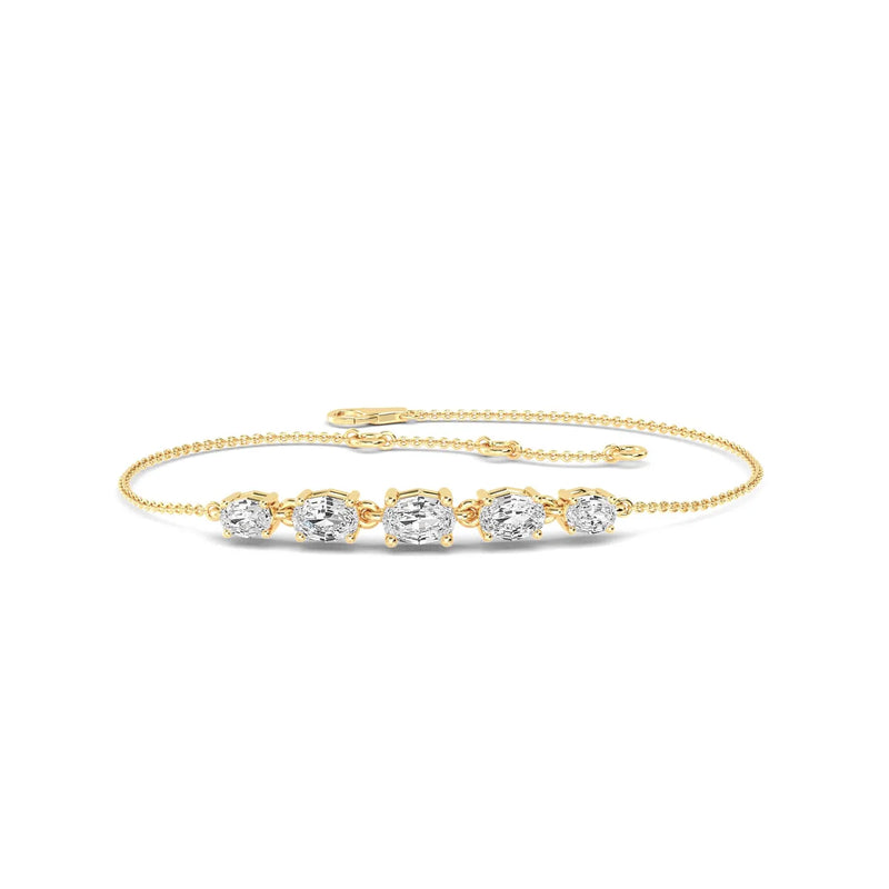14K 1.14ct Natural Diamond Oval Cut Bracelet