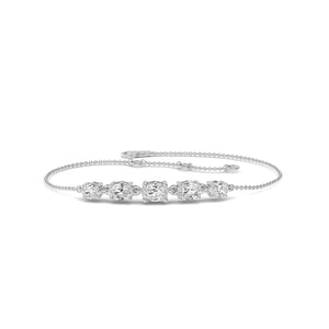 1.14ct Oval 5-Stone Natural Diamond Bracelet in 18K Solid Gold