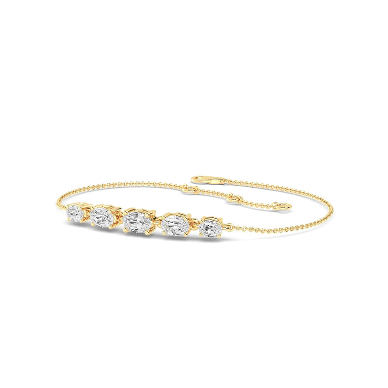 14K 1.14ct Natural Diamond Oval Cut Bracelet
