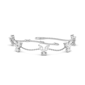 2.09ct Natural Diamond Butterfly Station Bracelet in 18K Solid Gold