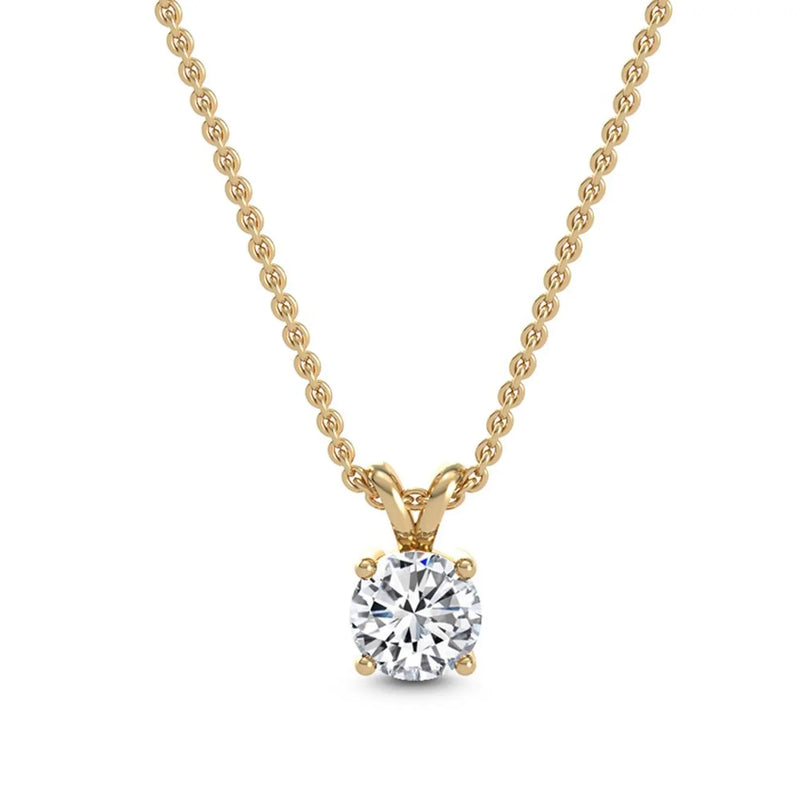 14K 0.78ct Lab Grown Diamond Solitaire Pendant Necklace
