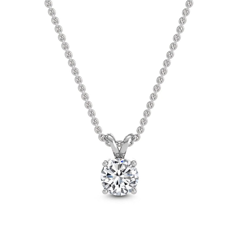14K 0.78ct Lab Grown Diamond Solitaire Pendant Necklace