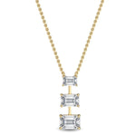 18K Solid Gold 1.37Ct Emerald Cut Natural Diamond Necklace - Detail | Riyanika Jewels