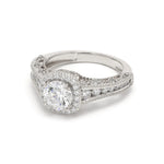 1.79 Carat Round Natural Diamond Halo Engagement Ring in 18K Solid Gold - Alternate Angle