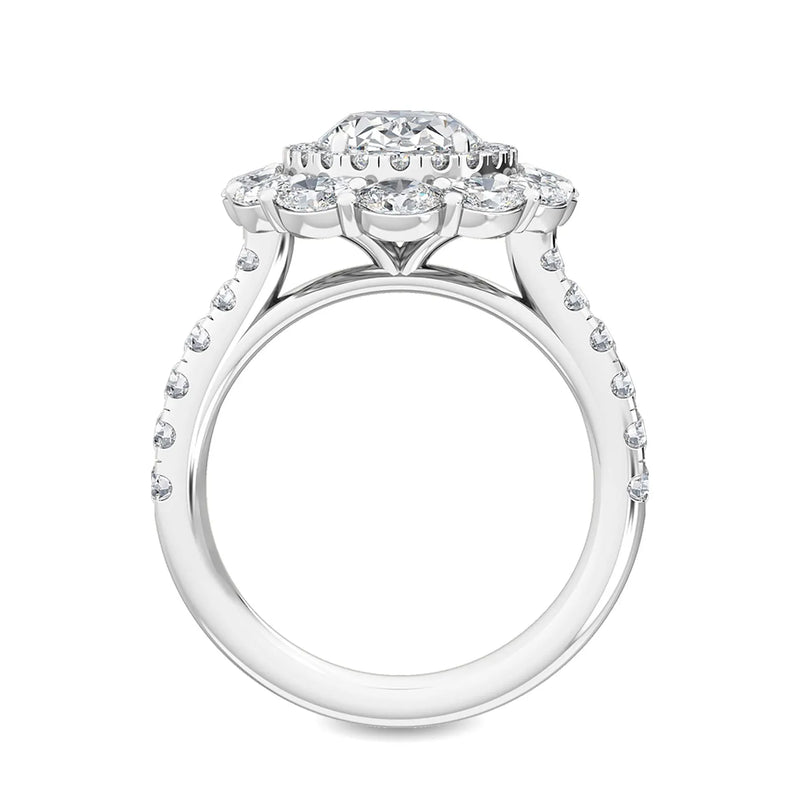 14K 3.94ct Lab Grown Diamond Oval Cut Halo Engagement Ring