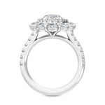 18K Solid Gold 3.94 CT Oval Double Halo Natural Diamond Engagement Ring - Alternate Angle