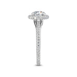 14K 1.11ct Lab Grown Diamond Round Brilliant Cut Halo Engagement Ring