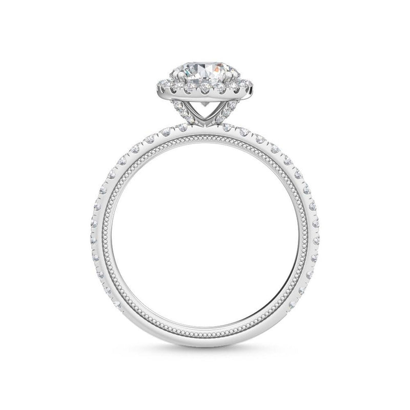 14K 1.5ct Natural Diamond Round Cut Halo Engagement Ring