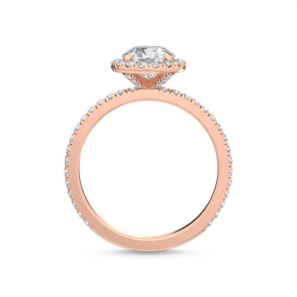 14K 1.54ct Lab Grown Diamond Round Cut Halo Engagement Ring