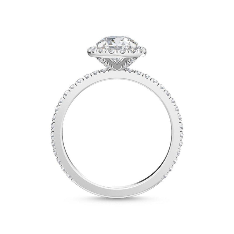 14K 1.5ct Natural Diamond Round Cut Halo Engagement Ring