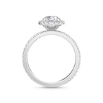 1.54 Carat Round Halo Pavé Natural Diamond Engagement Ring in 18K Gold - View 6 | Riyanika Jewels