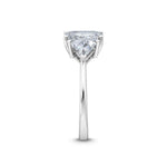 2.75ct Emerald Cut with Trillion Cut Side Stones Lab Grown Diamond Engagement Ring in 18K Solid - View 6 | Riyanika Jewels