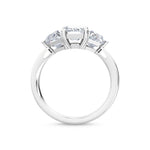 2.75ct Emerald Cut with Trillion Cut Side Stones Lab Grown Diamond Engagement Ring in - Alternate Angle | Riyanika Jewels