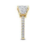 14K 2.5ct Lab Grown Diamond Radiant Cut Three Stone Engagement Ring