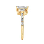 3.93ct Emerald Cut Lab Grown Diamond Engagement Ring in 18K Solid Gold | Riyanika Jewels