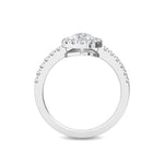 14K 1.44ct Lab Grown Diamond Pear Cut Halo Engagement Ring