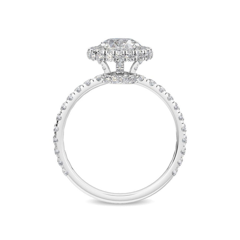 14K 1.32ct Lab Grown Diamond Round Cut Halo Engagement Ring