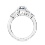 3.19 ct Radiant Cut Lab Grown Diamond with Side Stone Engagement Ring in 18K Solid Gold - Alternate Angle | Riyanika Jewels