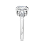 3.19 ct Radiant Cut Lab Grown Diamond with Side Stone Engagement Ring in 18K Solid Gold - View 6