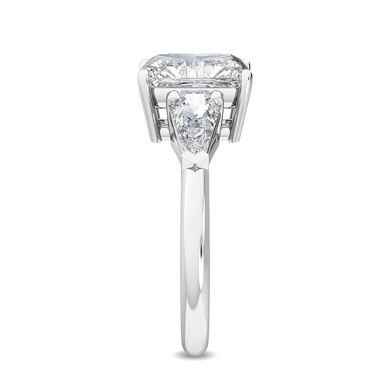 3.19 ct Radiant Cut Lab Grown Diamond with Side Stone Engagement Ring in 18K Solid Gold - View 6