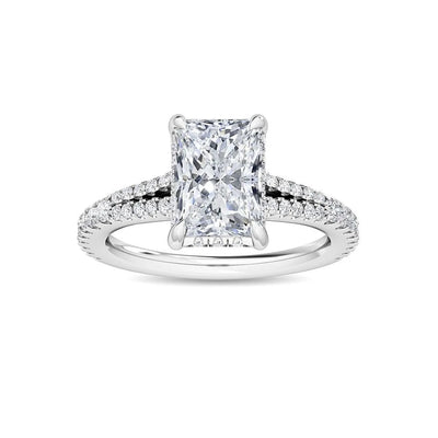18K Solid Gold 2.50 CTW Radiant Cut Natural Diamond Engagement Ring