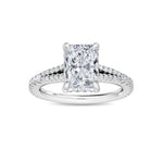18K Solid Gold 2.50 CTW Radiant Cut Natural Diamond Engagement Ring